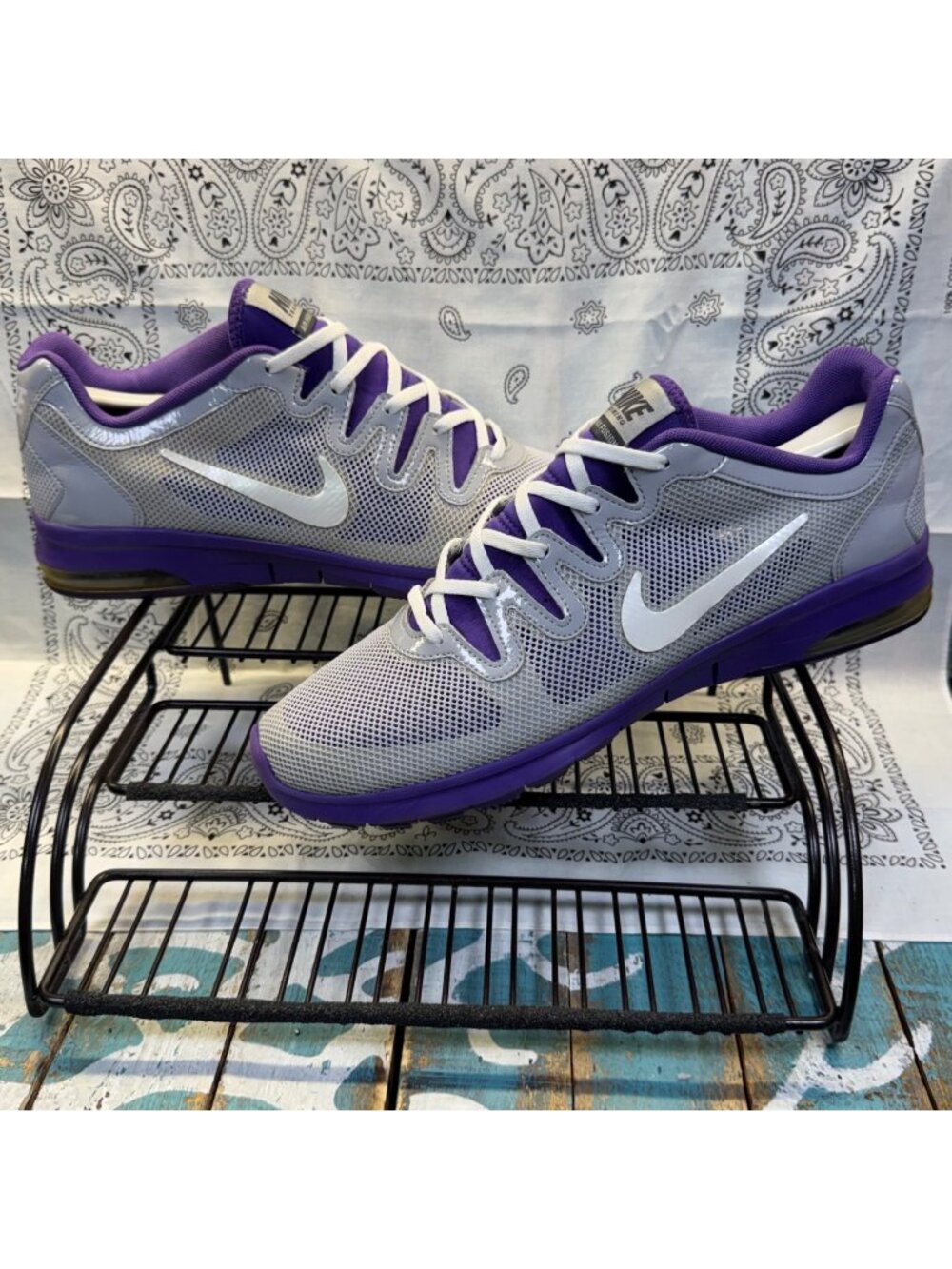 Nike Air Max Fusion Womens Size 11 Gray/Purple Running Athletic Shoes Sneakers